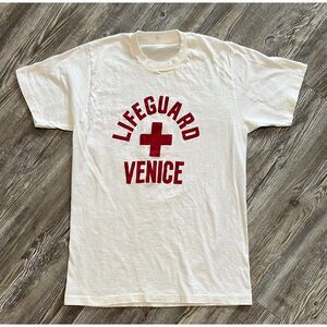 Vintage Venice Lifeguard Short Sleeve White Tee S